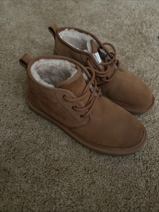 UGG Chestnut Brown Leather Lace-Up Ankle Boots main image 5